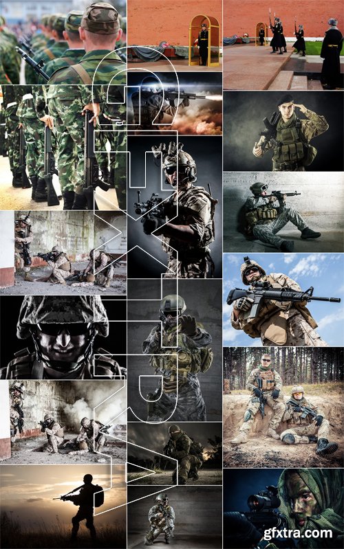 Stock Photos - Soldiers, 25xJPG