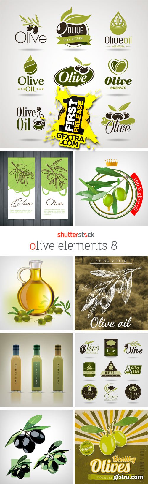 Amazing SS - Collections of Olive Elements 8, 25xEPS