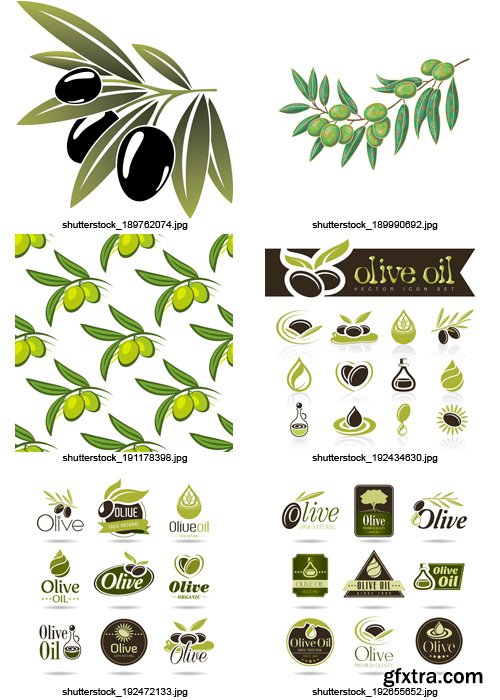 Amazing SS - Collections of Olive Elements 8, 25xEPS