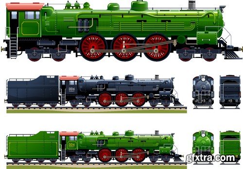 Stock Vectors - Train, 25xEPS