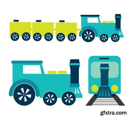 Stock Vectors - Train, 25xEPS