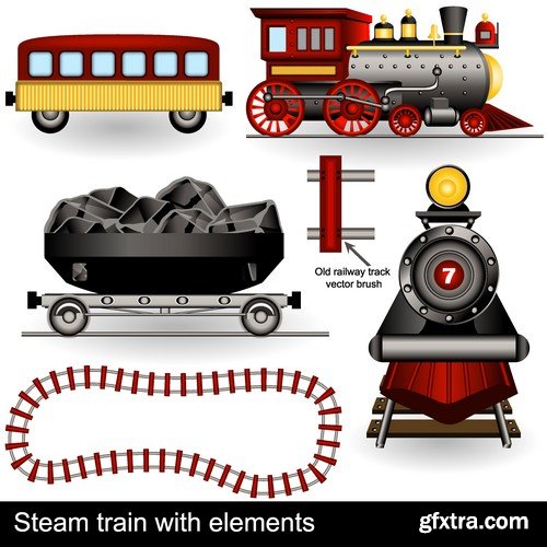 Stock Vectors - Train, 25xEPS