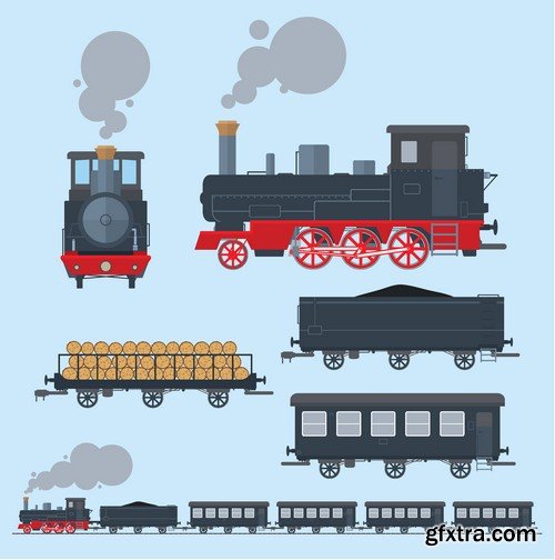 Stock Vectors - Train, 25xEPS