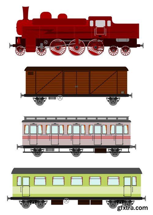 Stock Vectors - Train, 25xEPS