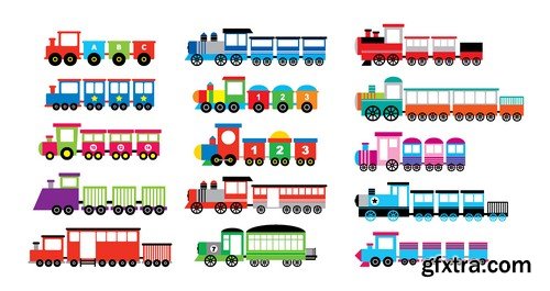 Stock Vectors - Train, 25xEPS