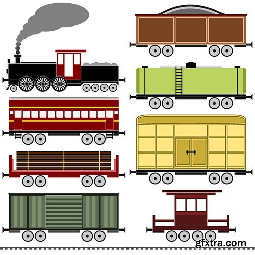 Stock Vectors - Train, 25xEPS