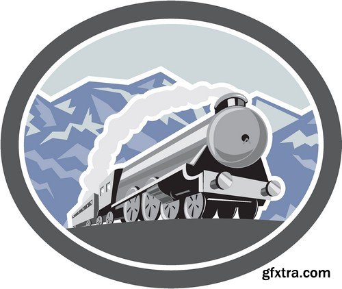 Stock Vectors - Train, 25xEPS