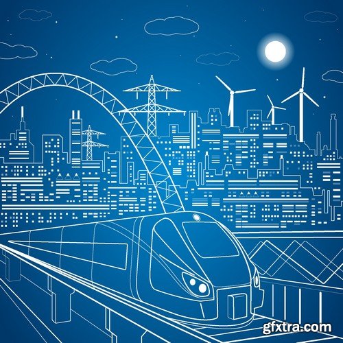 Stock Vectors - Train, 25xEPS