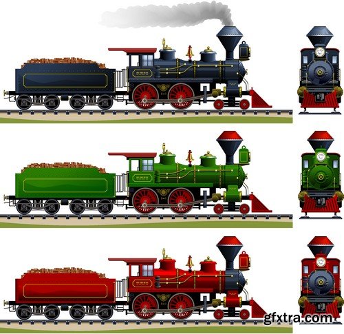 Stock Vectors - Train, 25xEPS