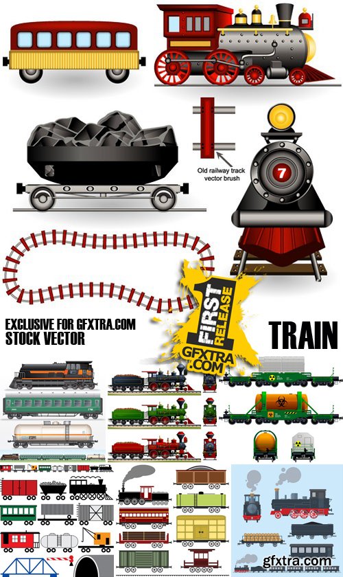 Stock Vectors - Train, 25xEPS