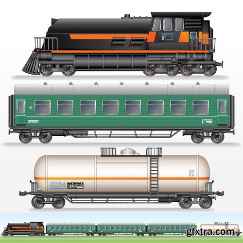 Stock Vectors - Train, 25xEPS