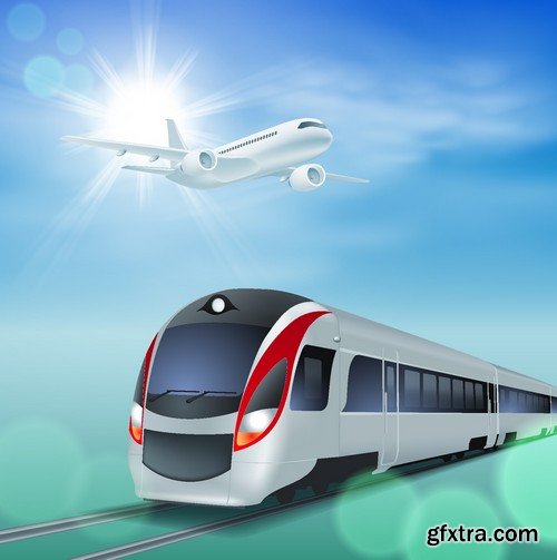 Stock Vectors - Train, 25xEPS