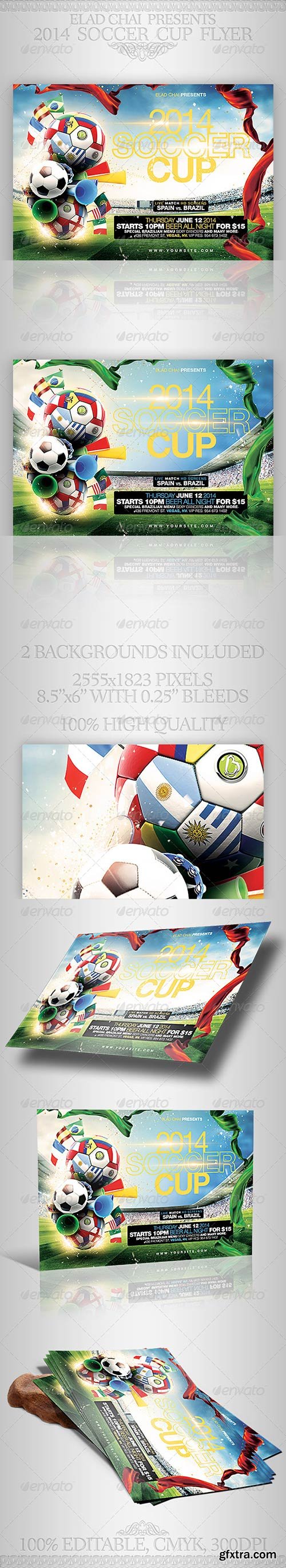 GraphicRiver - Brazil 2014 Soccer Football Cup Flyer Template