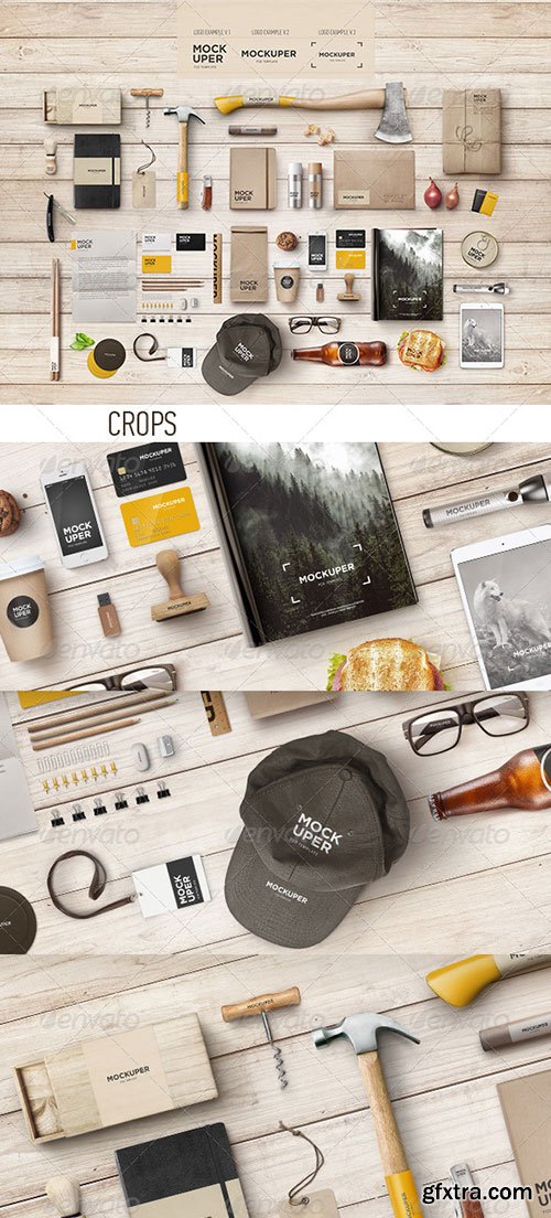 GraphicRiver - Brutal Wood Branding Mock-Up (PSD)