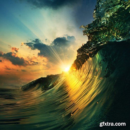 Stock Photos - Big wave of the sea, 25xJPG