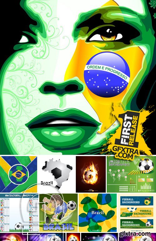 Stock Vectors - Football, soccer 3, 45xEPS