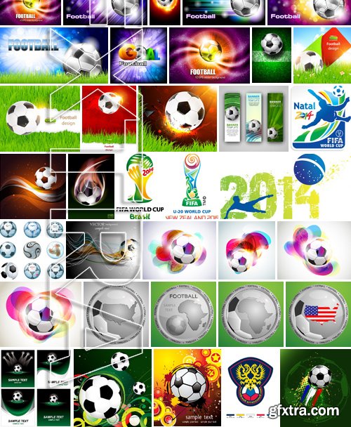 Stock Vectors - Football, soccer 3, 45xEPS