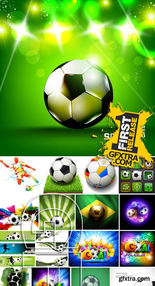 Stock Vectors - Football, soccer 5, 40xEPS