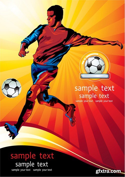 Stock Vectors - Football, soccer 5, 40xEPS