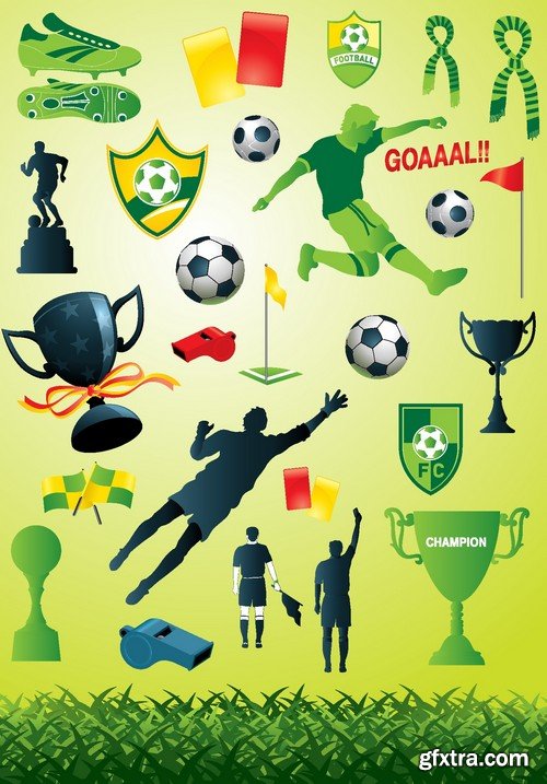 Stock Vectors - Football, soccer 5, 40xEPS