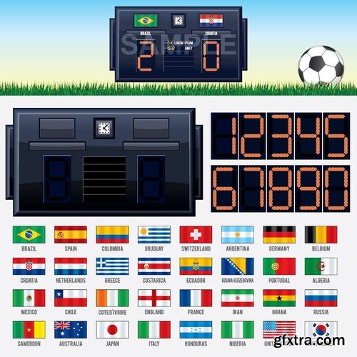 Stock Vectors - Football, soccer 5, 40xEPS