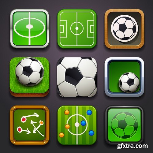 Stock Vectors - Football, soccer 5, 40xEPS