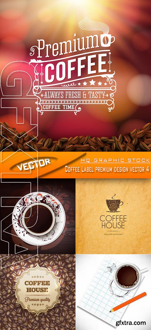 Stock Vector - Coffee Label premium design vector 4