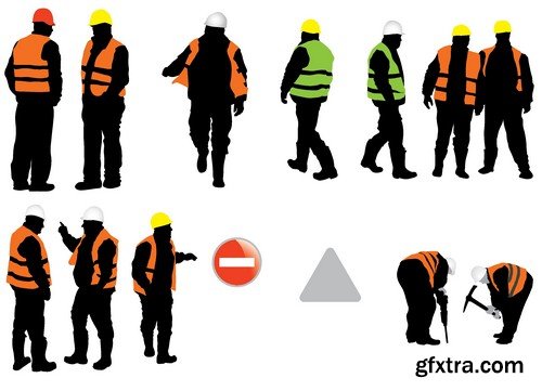 Stock Vectors - Construction Worker, 25xEPS