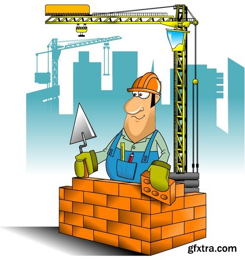 Stock Vectors - Construction Worker, 25xEPS