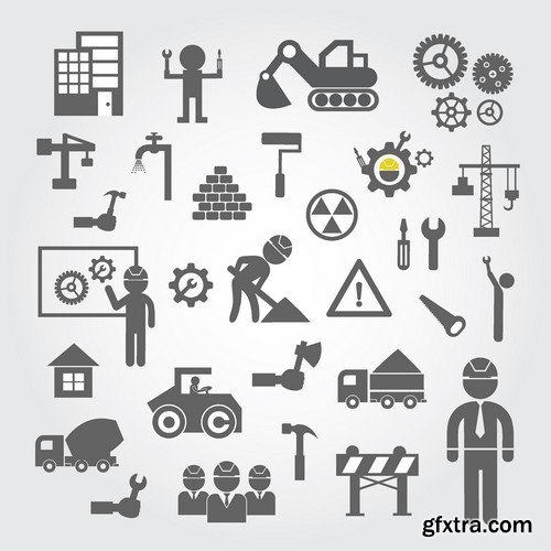 Stock Vectors - Construction Worker, 25xEPS