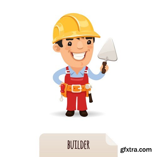 Stock Vectors - Construction Worker, 25xEPS