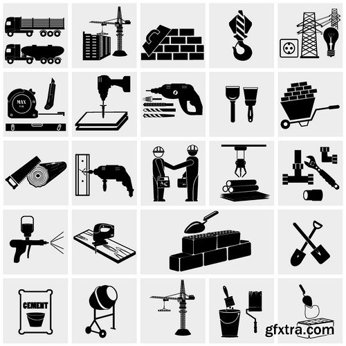 Stock Vectors - Construction Worker, 25xEPS