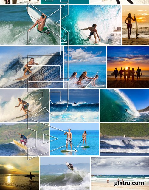 Stock Photos - Surfer, 25xJPG