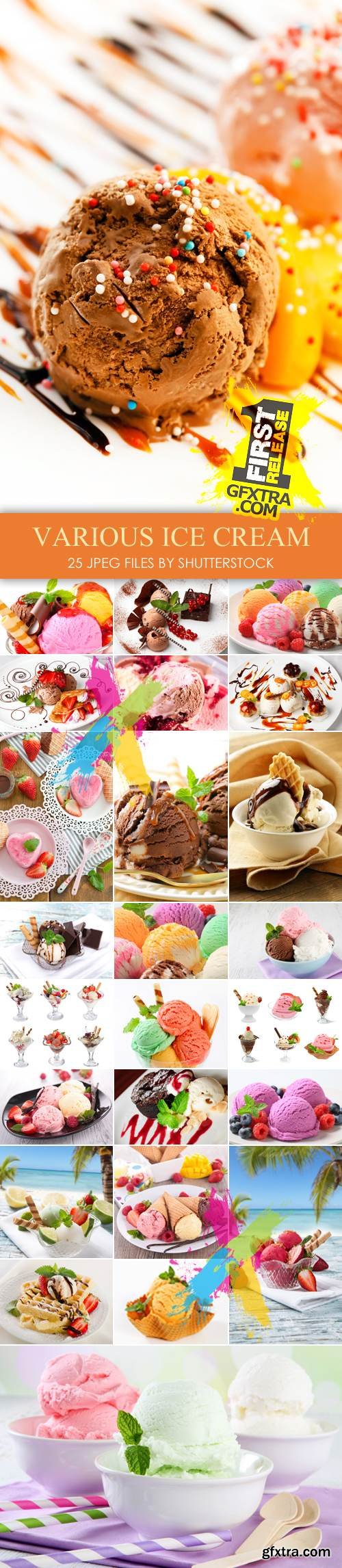 Stock Photo - Fruit, Chocolate, White Ice Cream