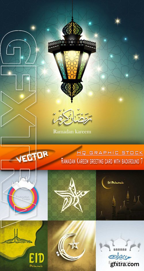 Stock Vector - Ramadan Kareem greeting card with backround 7