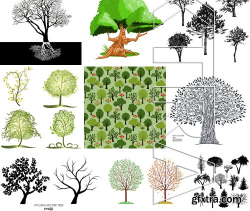 Stock Vectors - Tree 2, 25xEPS