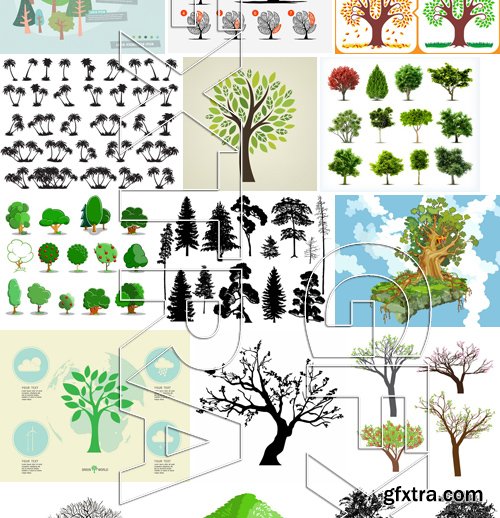 Stock Vectors - Tree 2, 25xEPS