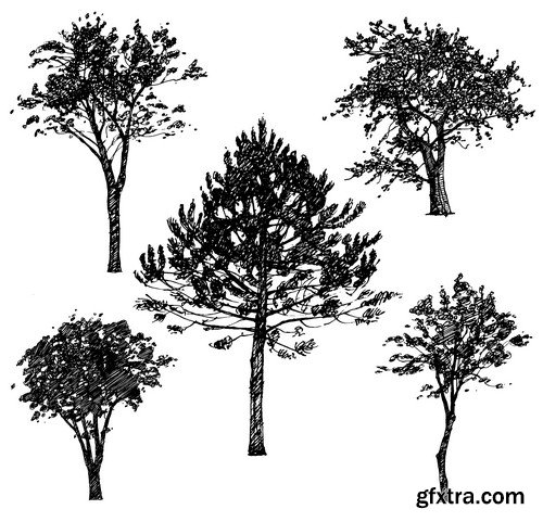 Stock Vectors - Tree 2, 25xEPS