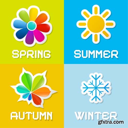 Four season elements and illustrations, 25xEPS