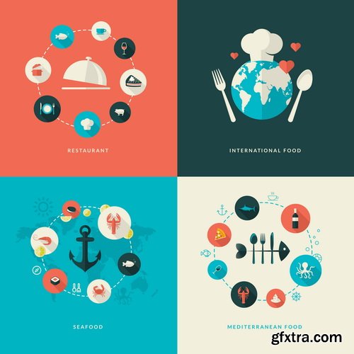 Amazing SS - Flat icons for food and drink, 26xEPS