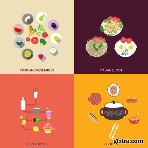 Amazing SS - Flat icons for food and drink, 26xEPS