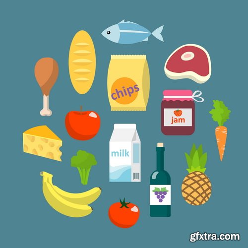 Amazing SS - Flat icons for food and drink, 26xEPS