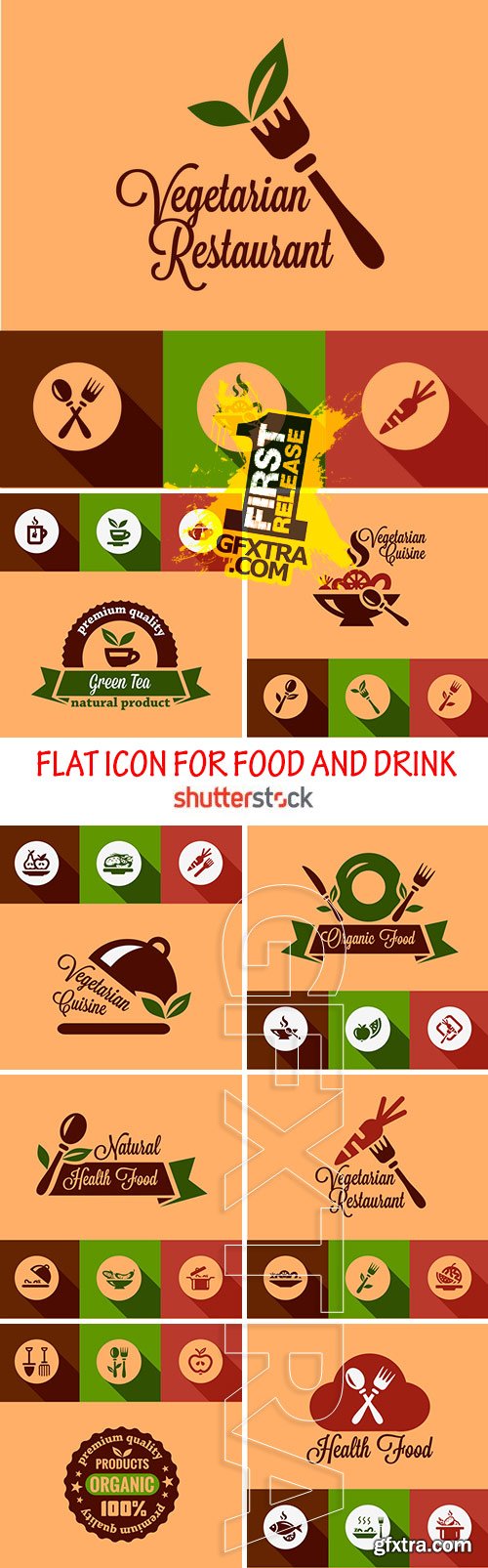 Amazing SS - Flat icons for food and drink, 26xEPS