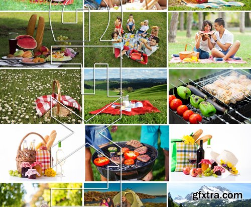 Stock Photos - Picnic, outing, family, 25xJPG