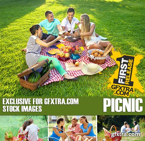 Stock Photos - Picnic, outing, family, 25xJPG