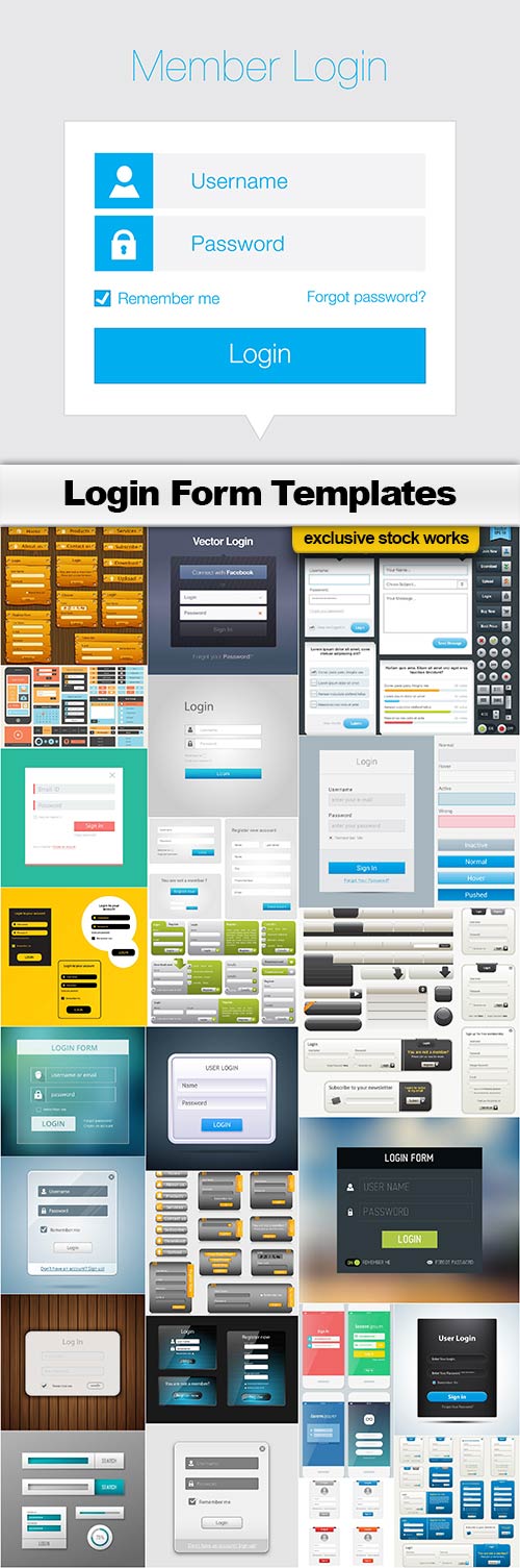 Login Form Templates - 25x EPS