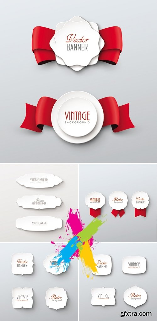 Blank Paper Banners & Tags Vector