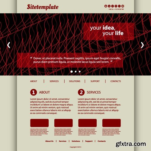 Stock Vectors - Website template 12, 25xEPS