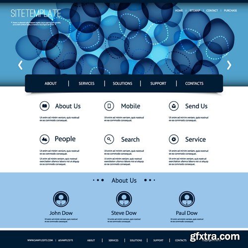 Stock Vectors - Website template 12, 25xEPS