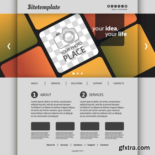 Stock Vectors - Website template 12, 25xEPS